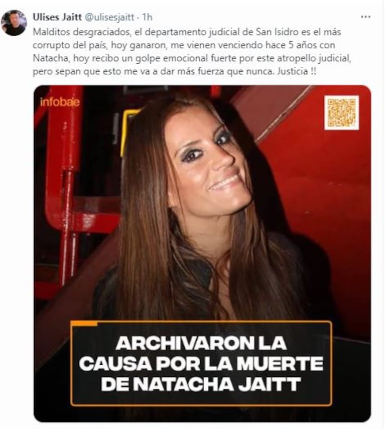 Los tweets de Ulises Jaitt tras que archivaran la causa por la muerte de Ulises Jaitt (Fotos: Twitter / X)