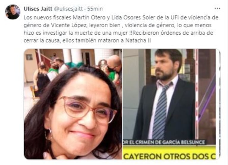 Los tweets de Ulises Jaitt tras que archivaran la causa por la muerte de Ulises Jaitt (Fotos: Twitter / X)