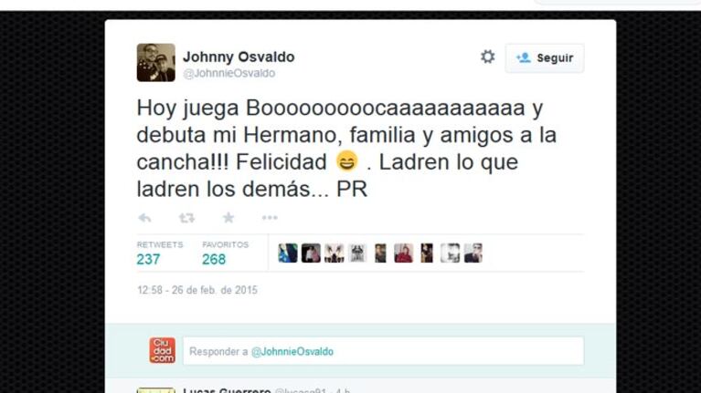 Los tweets del hermano de Daniel Osvaldo.