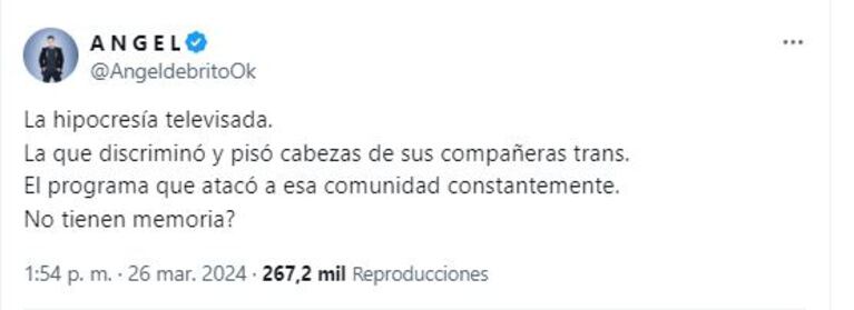 Los tweets incendiarios de Ángel de Brito contra Flor de la Ve (fuente Twitter / X)