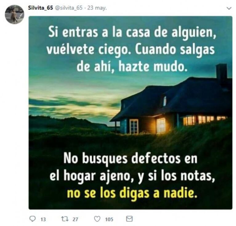 Los tweets y "me gusta" de Silvia D’Auro, en medio del escándalo de su hija Morena con Jorge Rial