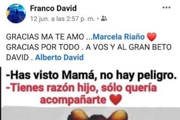 Los últimos posteos de Franco, el hermano de Pamela David, antes de quitarse la vida en su casa de Santiago del Estero