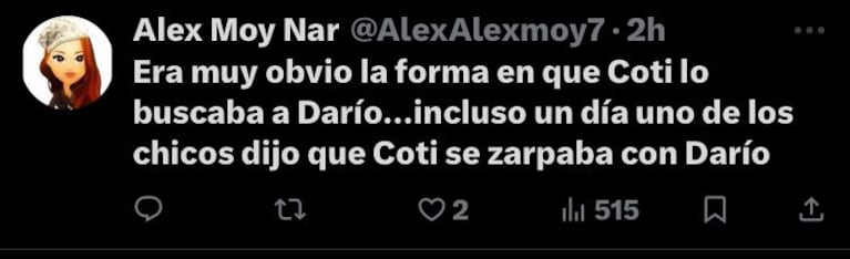 Los usuarios de las redes sociales contra Coti Romero.
