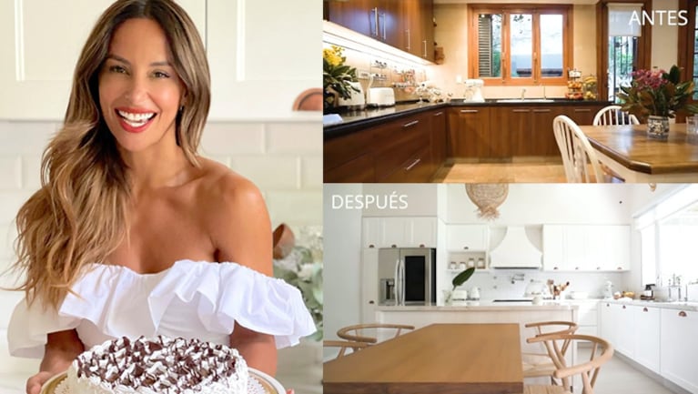 Lourdes mostró el resultado de su renovada cocina.