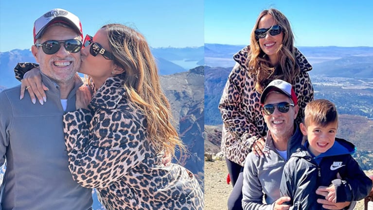 Lourdes Sánchez viajó a Bariloche con Chato Prada y su hijo.