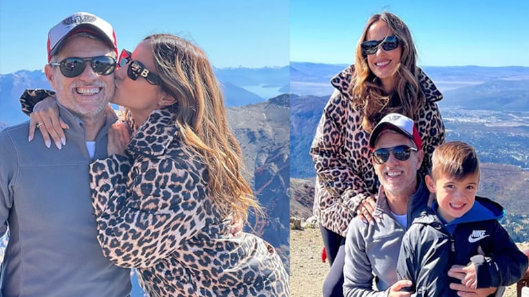Lourdes Sánchez viajó a Bariloche con Chato Prada y su hijo.