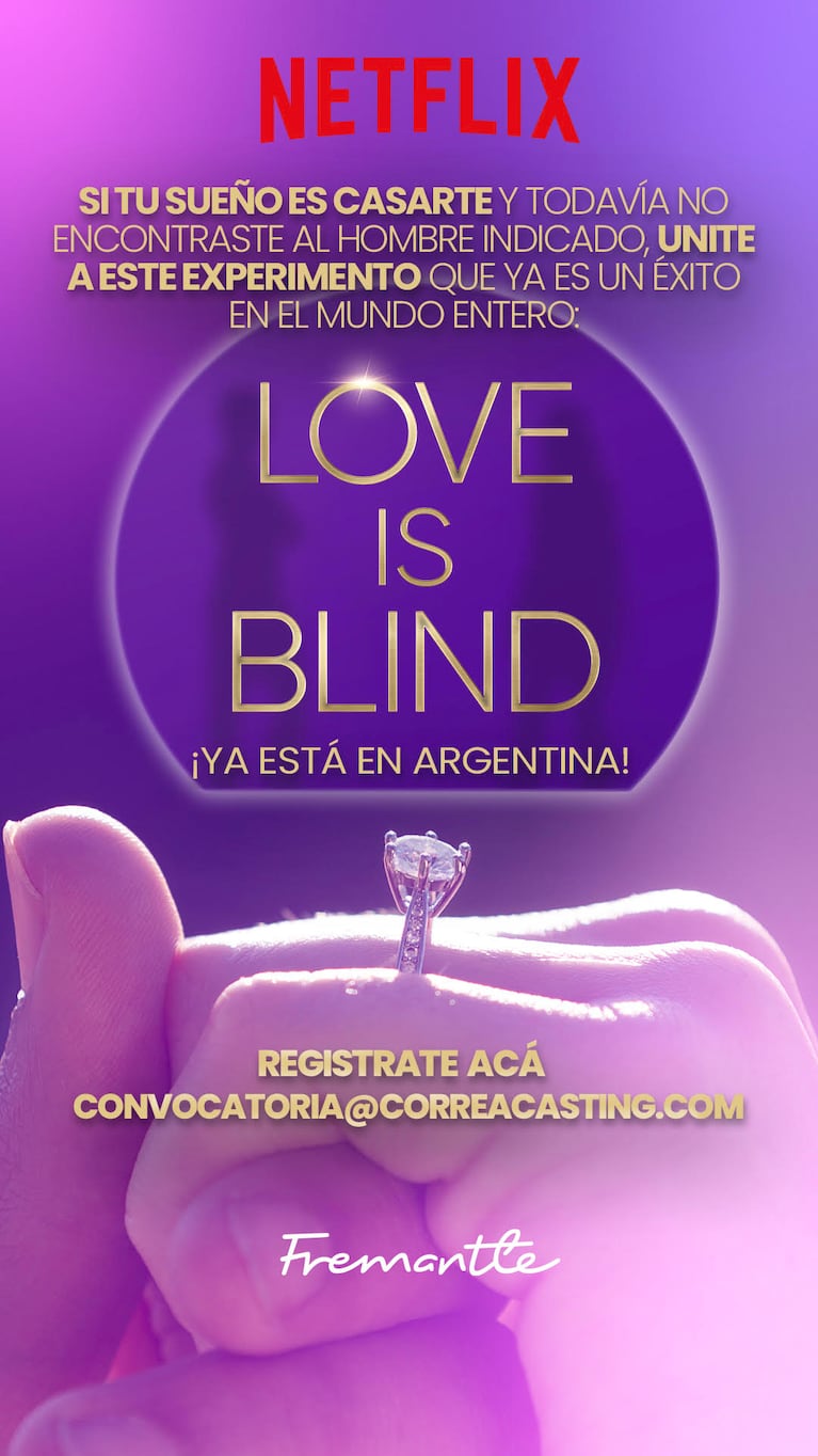 Love is Blind llega a la Argentina: cómo anotarse en el reality de solteros y solteras