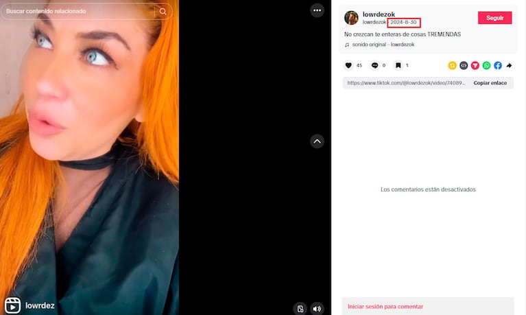 Lowrdez Fernández fue hackeada (TikTok)