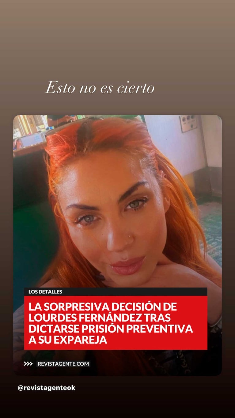 Lowrdez negó que vaya a querellar a su ex en la causa por violencia de género (Foto; Instagram @lowrdez)