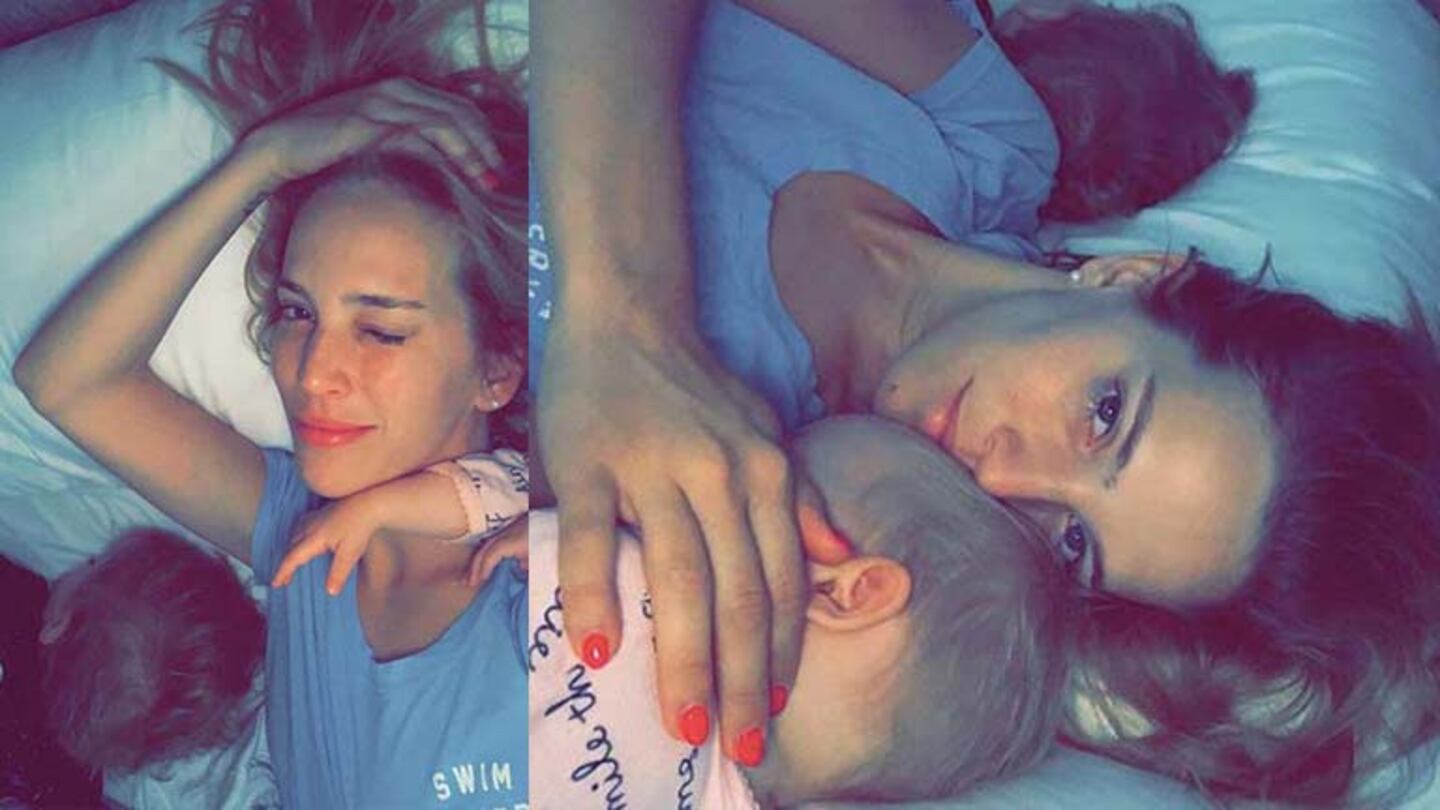 Lu compartió su colecho matutino con sus hijos en Instagram.