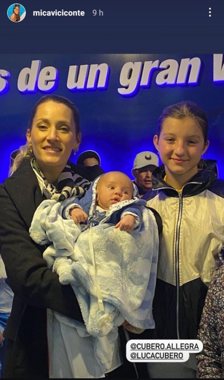 Luca Cubero fue por primera vez a la cancha con Mica Viciconte, Poroto, sus hijas y Rocío Marengo: las fotos