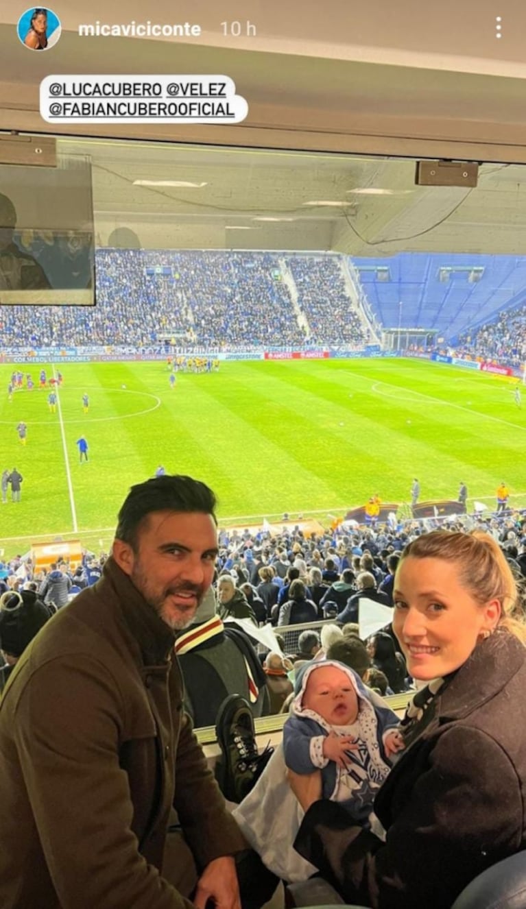 Luca Cubero fue por primera vez a la cancha con Mica Viciconte, Poroto, sus hijas y Rocío Marengo: las fotos
