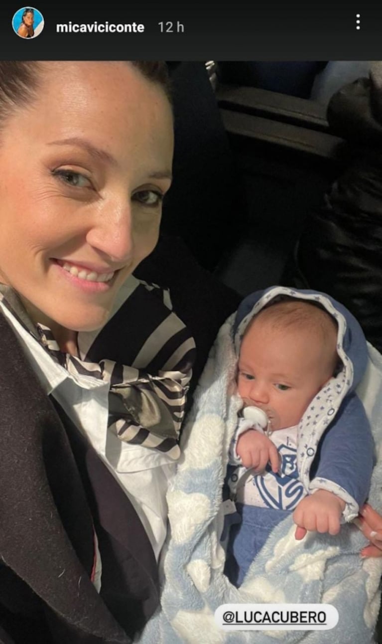 Luca Cubero fue por primera vez a la cancha con Mica Viciconte, Poroto, sus hijas y Rocío Marengo: las fotos