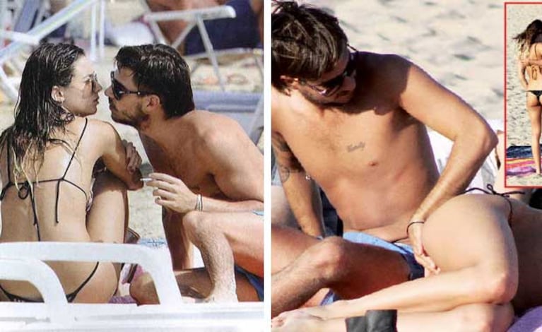Lucía Celasco y su novio en Punta del Este: relax, amor y manito indiscreta. (Foto: revista Paparazzi)