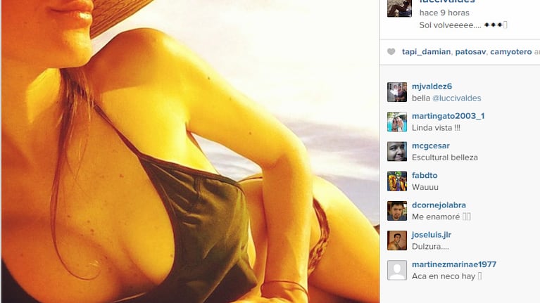 Lucía Valdés, la hermana de Guillermina, calentó Instagram.