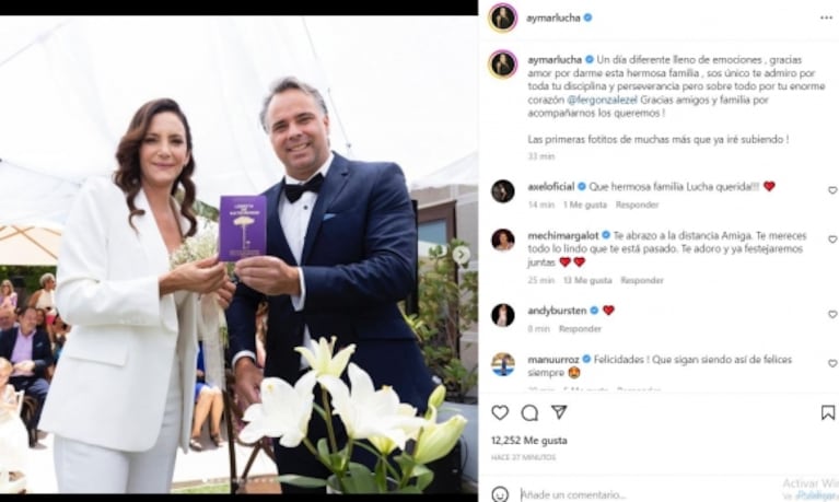 Luciana Aymar se casó con Fernando González tras 6 años de amor: las fotos del emotivo casamiento