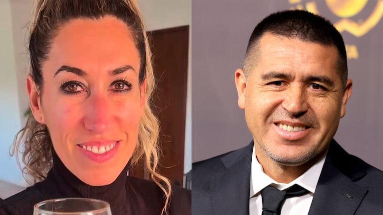 Luciana Elbusto y Juan Román Riquelme. (Foto: @lucianaelbusto y EFE)
