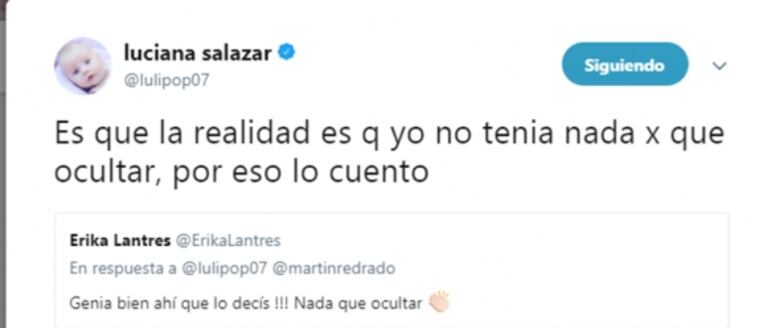 Luciana Salazar confirmó su reconciliación con Martín Redrado: "Volvimos hace ya unas semanas"