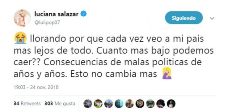 Luciana Salazar, furiosa por los incidentes en la final entre Boca y River: "¡No paran los tiros en mi barrio! Mi hija está llorando"