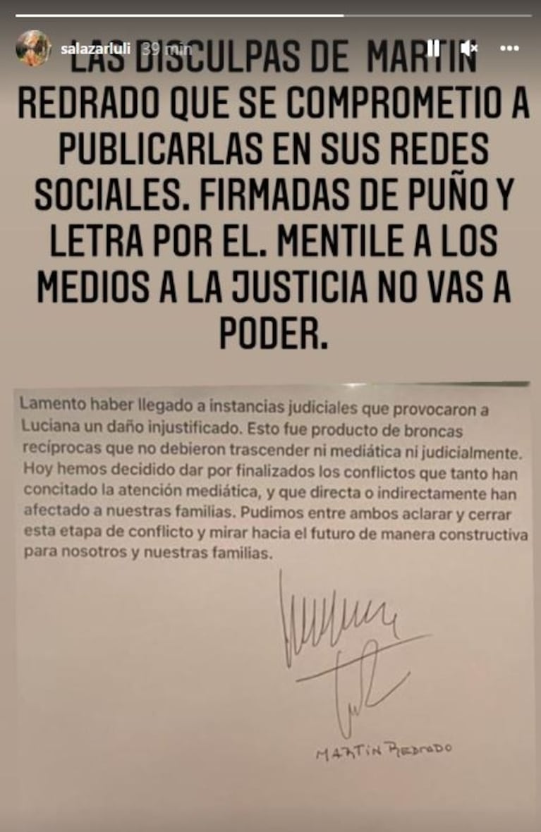 Luciana Salazar le dedicó un tremendo posteo a Martín Redrado: "No vas a poder mentirle a la Justicia"