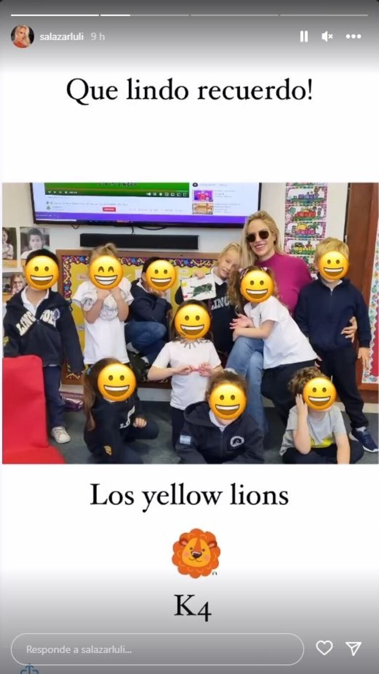Luciana Salazar leyó un cuento a los compañeritos de Matilda en el jardín de infantes