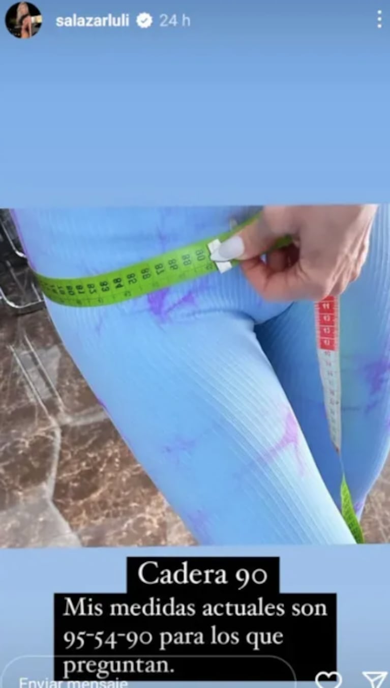 Luciana Salazar midió su cuerpo con una cinta métrica y causó polémica: “Estas son mis medidas actuales”
