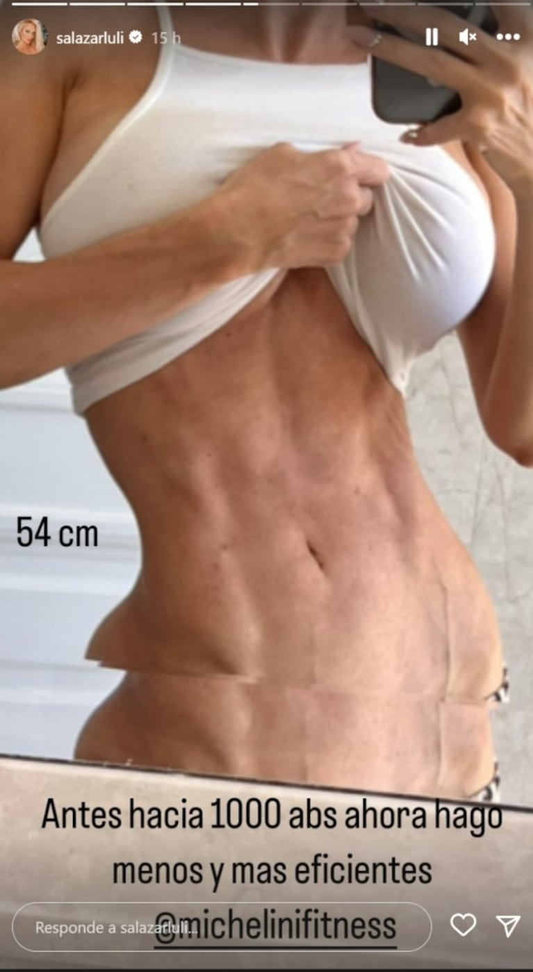 Luciana Salazar mostró una foto de su abdomen y reveló cuánto mide su cintura