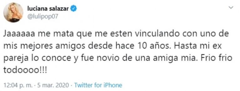 Luciana Salazar, tras la versión de Yanina Latorre de que sale con un empresario: "Es uno de mis mejores amigos"