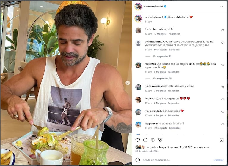 Luciano Castro en Madrid. (Foto: @castrolucianook)