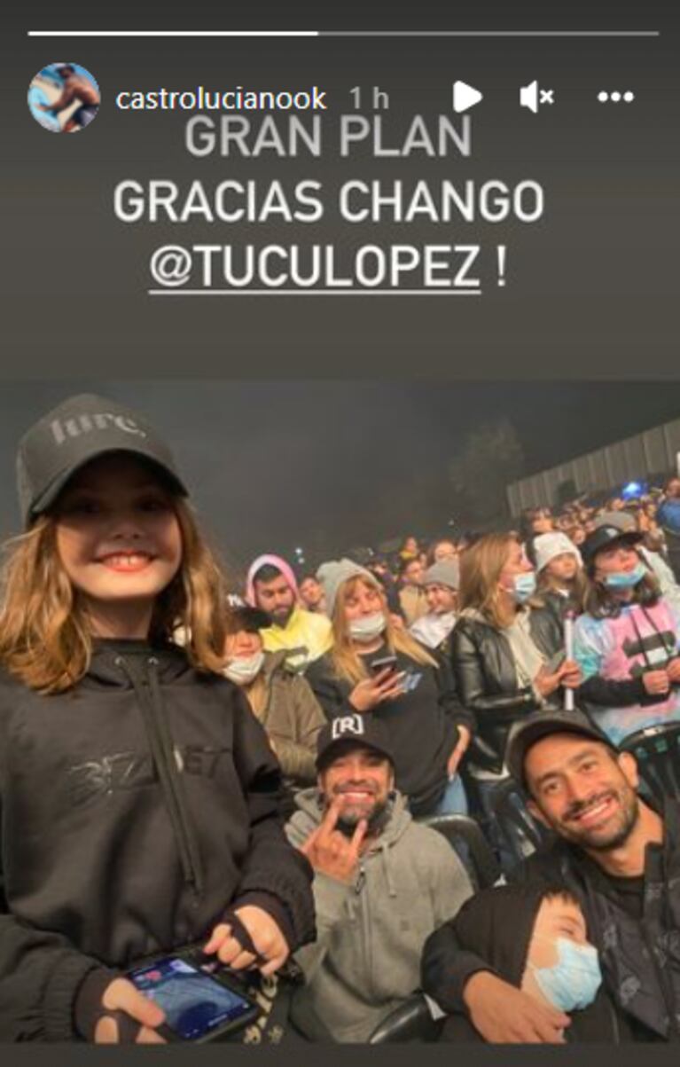 Luciano Castro le mandó un mensaje a Tucu López tras llevar a sus hijos a un recital, sin Sabrina Rojas