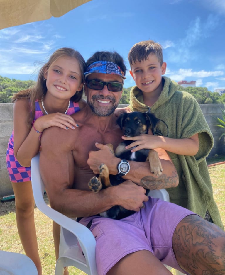 Luciano Castro posó con sus hijos tras la pelea con Sabrina Rojas y presentó al nuevo integrante de la familia