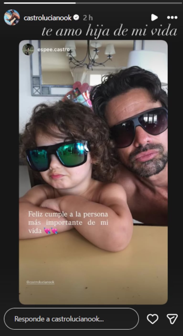 Luciano Castro recibió un dulce mensaje de su hija por su cumpleaños: “La persona más importante de mi vida” | Créditos: Instagram @castrolucianook
