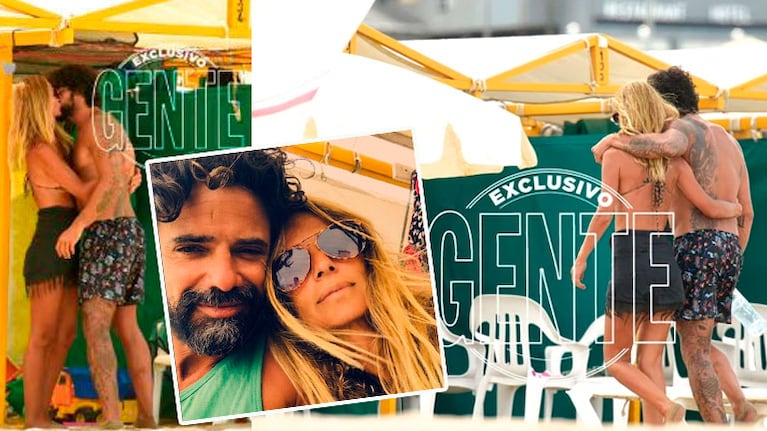 Luciano Castro y Sabrina Rojas, besos y abrazos en la playa (Fotos: revista Gente) 