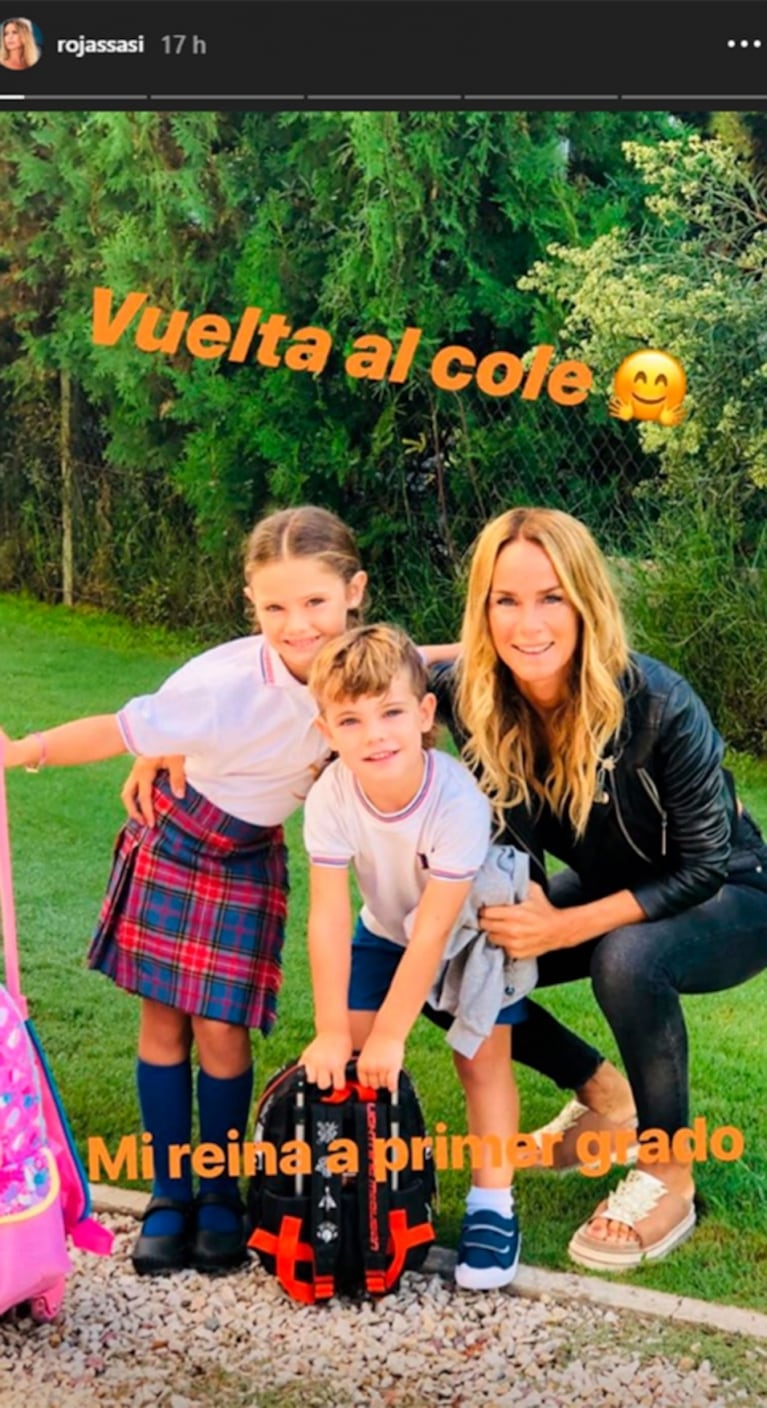 Luciano Castro y Sabrina Rojas, juntos en el primer día de colegio de sus hijos