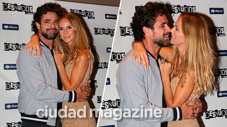 Luciano Castro y Sabrina Rojas, mimosos y enamorados en la presentación de la obra Desnudos