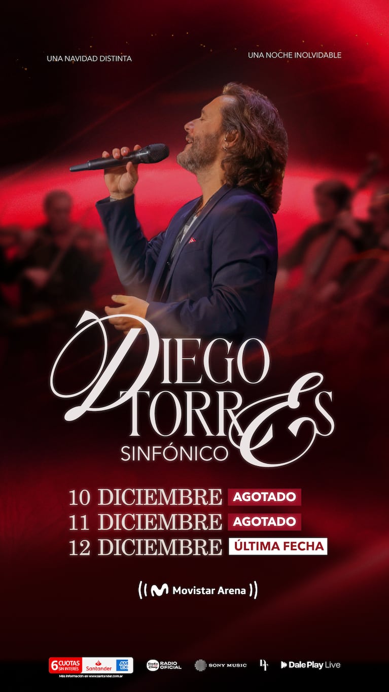 Luego de haber anunciado y agotado sus fechas en el Movistar Arena los días 10, 11 de diciembre, Diego anuncia una nueva y última fecha el día 12 de diciembre prometiendo una Navidad inolvidable.