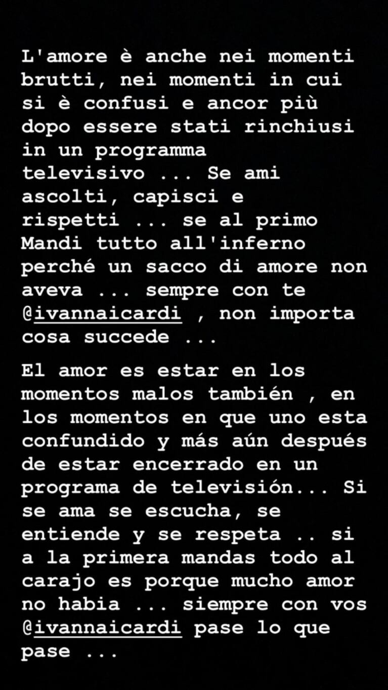 Luifa Galesio e Ivana Icardi, ¿en crisis?: el llamativo posteo del futbolista sobre la relación