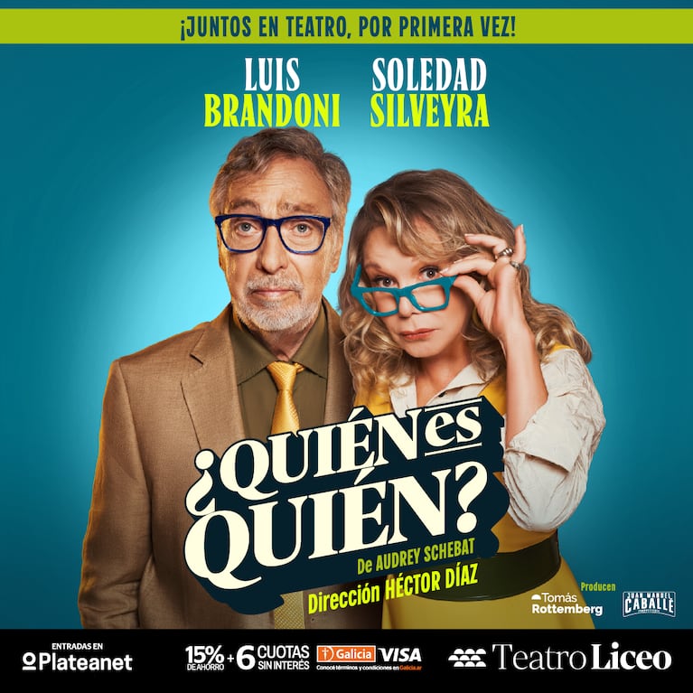 Luis Brandoni y Soledad Silveyra, protagonistas de la obra dirigida por Héctor Díaz y producida por Tomás Rottemberg y Juan Manuel Caballé.