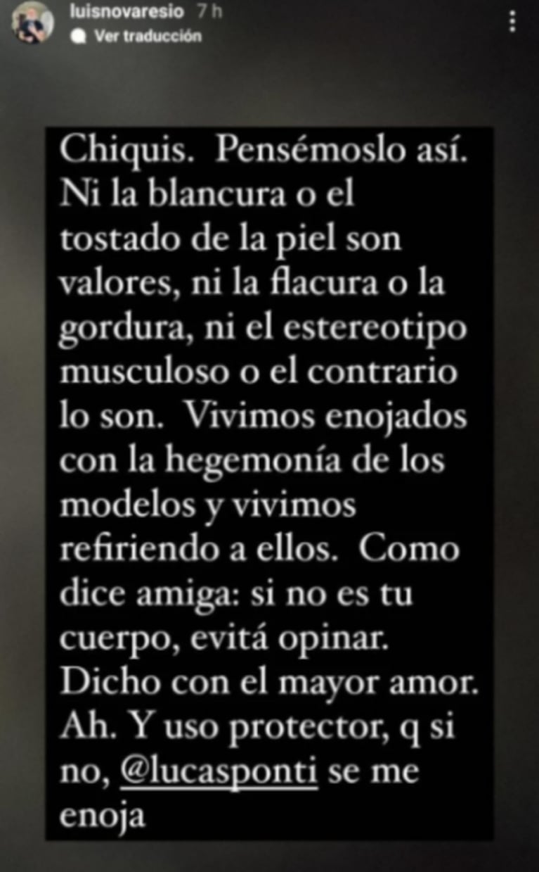 Luis Novaresio respondió con firmeza a quienes critican su aspecto: "Si no es tu cuerpo, evitá opinar"