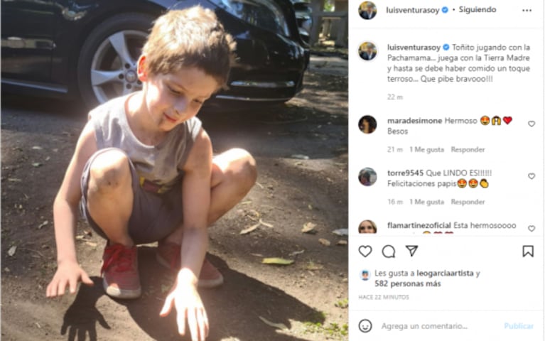 Luis Ventura mostró una tierna postal de Toñito, su hijo más chico: "¡Qué pibe bravo!"