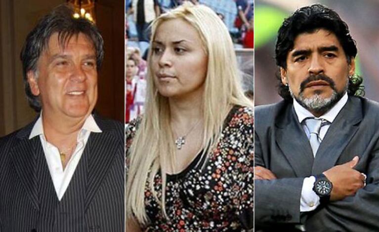 Luis Ventura, Verónica Ojeda y Diego Maradona. (Fotos: Web)