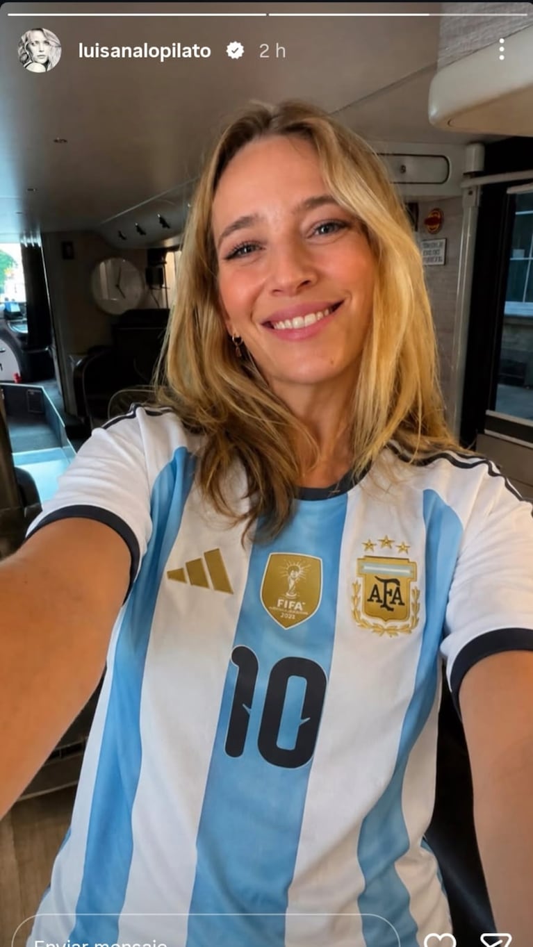 Luisala Lopilato alentando a la Selección Argentina (Foto: Instagram).