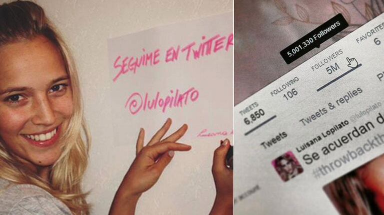 Luisana llegó a 5 millones de seguidores (Foto: Twitter)