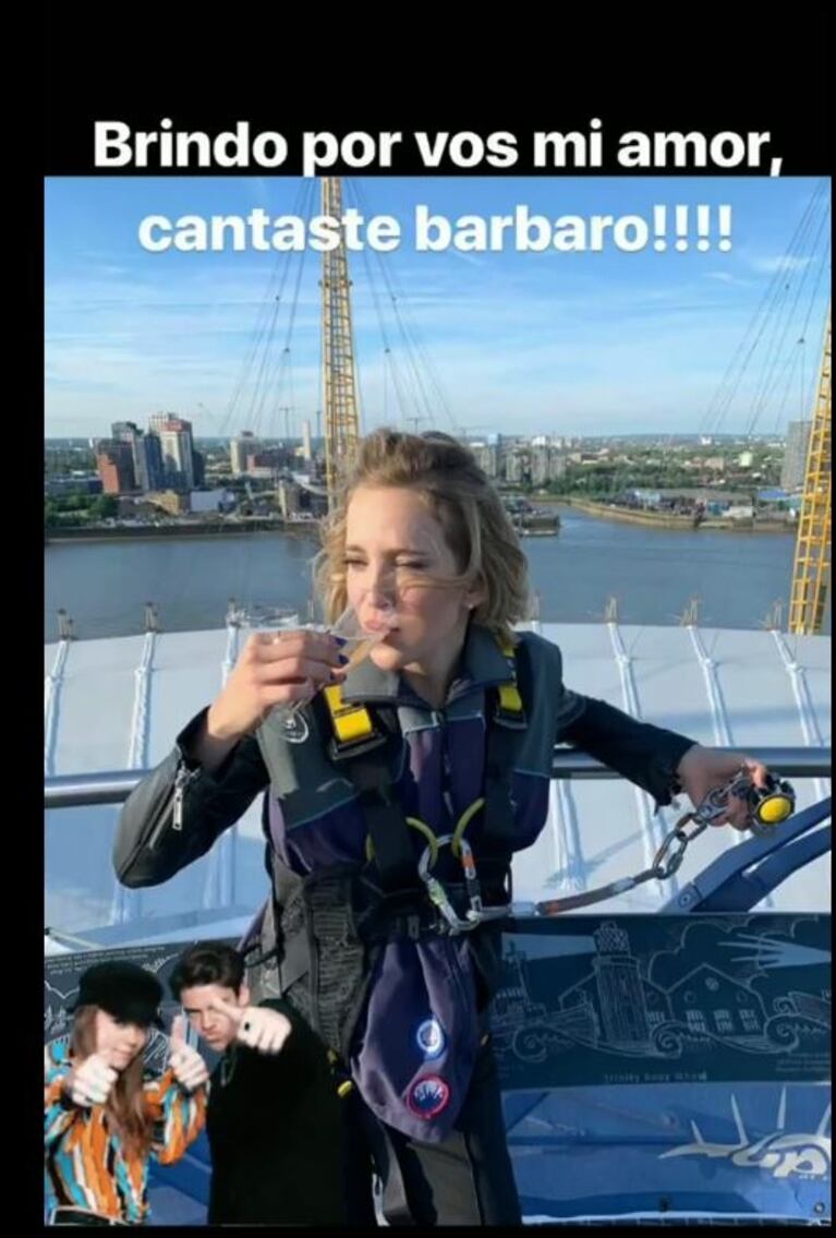Luisana Lopilato aprovechó su visita a Londres para hacer algo muy divertido, mientras Michael Bublé cantaba