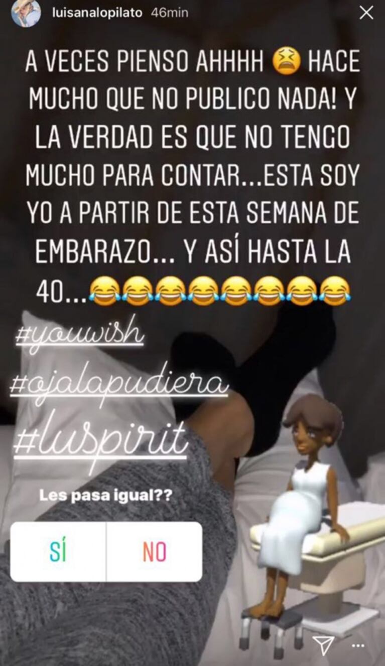 Luisana Lopilato bromeó sobre sus pocos posteos en las redes durante el embarazo: la divertida explicación