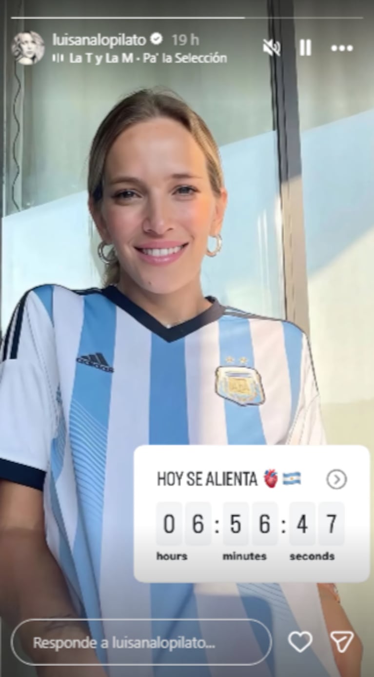 Luisana Lopilato en el debut de la Selección ante Argelia