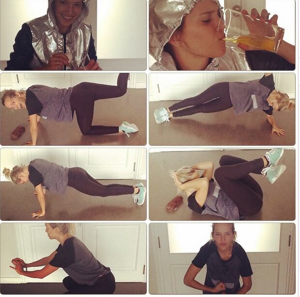 Luisana Lopilato, entrenando. (Instagram)