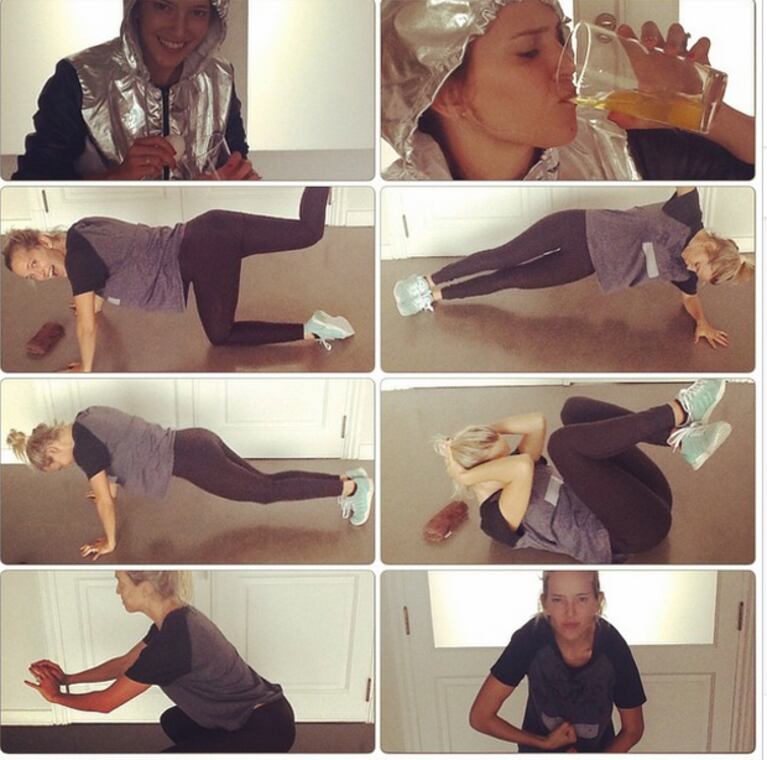 Luisana Lopilato, entrenando. (Instagram)