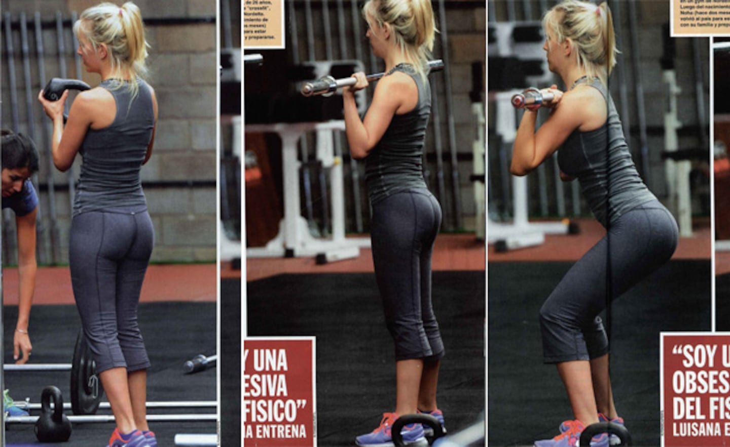 Luisana Lopilato haciendo crossfit. (Fotos: revista Caras)