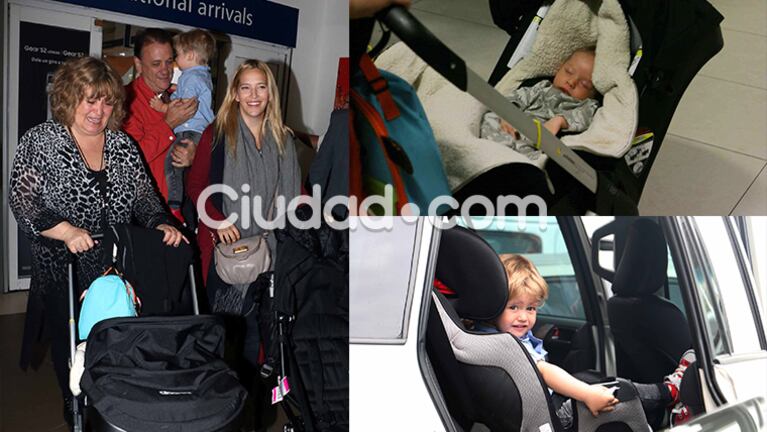 Luisana Lopilato llegó al país junto a sus hijos Noah y Elías. (Fotos: Movilpress-Ciudad.com)